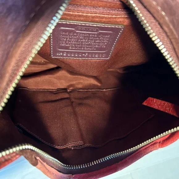 Coach Vintage Hampton Mosaic Berry Patchwork Suede Leather Shoulder Bag - Picture 10 of 16